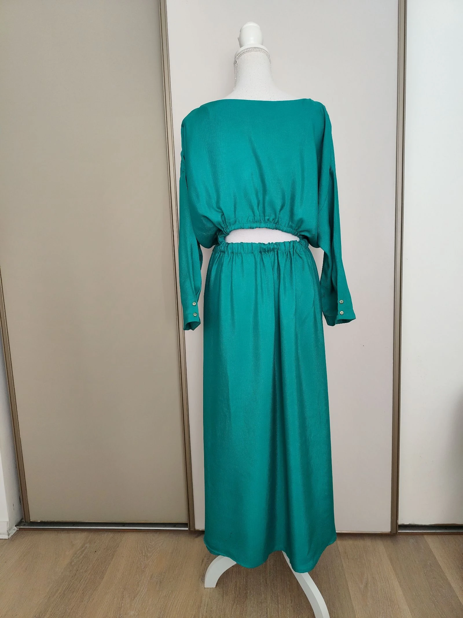 Robe longue neuve Claudie Pierlot taille 42 verte  – photo 5